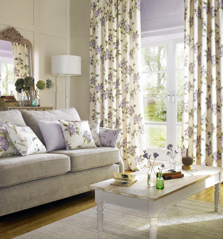 Ashley Wilde Curtain Makers Cloth Sold Per Meter Highgrove Lavender Fabric 