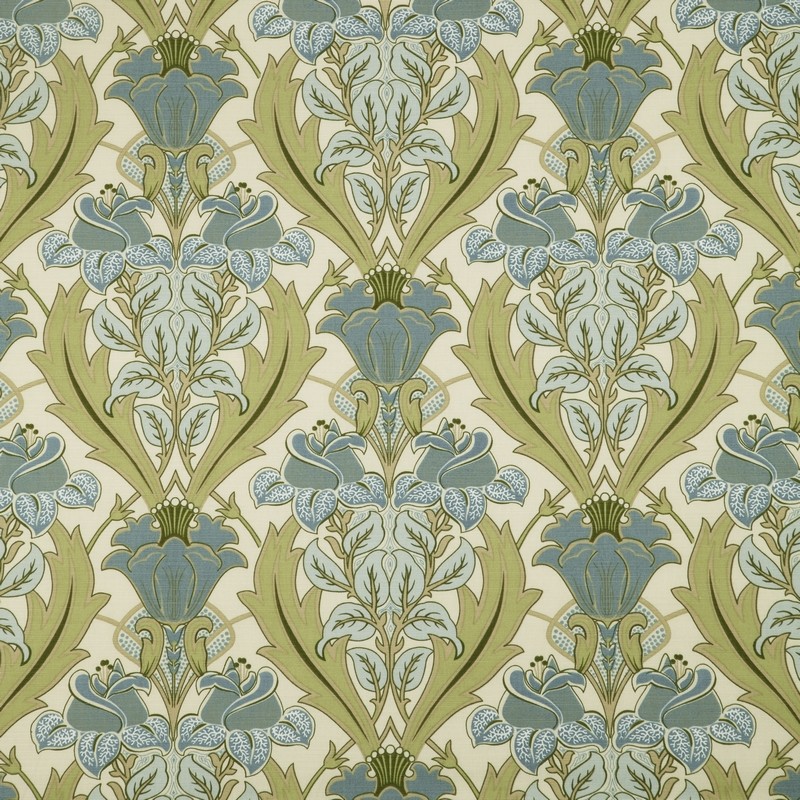 Acanthus Cornflower Fabric by iLiv