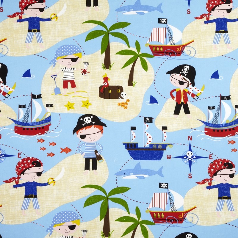 Pirates Life For Me Nautical Fabric by iLiv