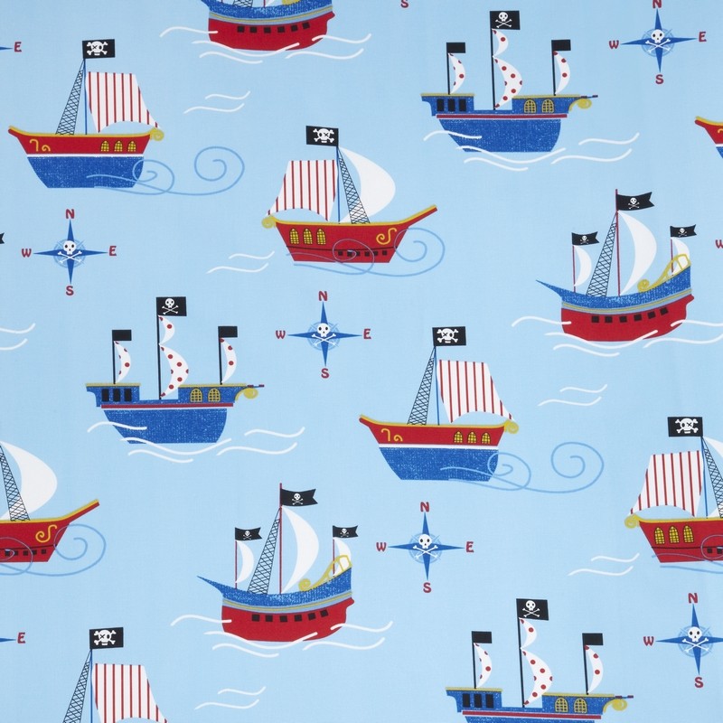 Pirates Ship Nautical Fabric by iLiv