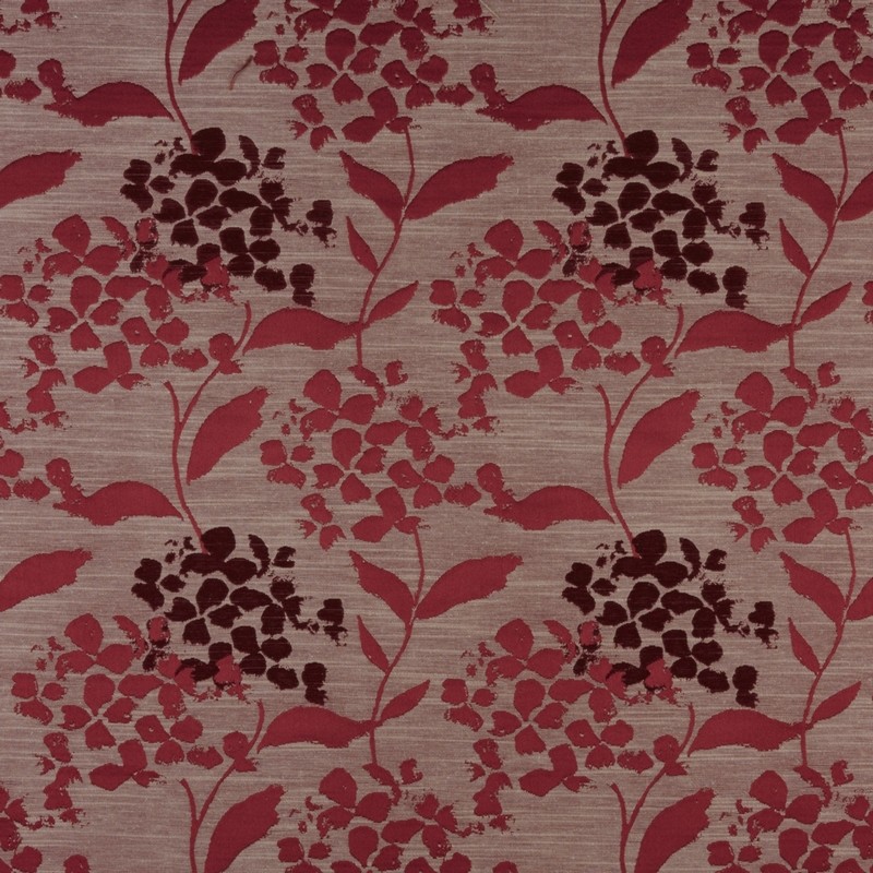 Hydrangea Cranberry Fabric by Prestigious Textiles