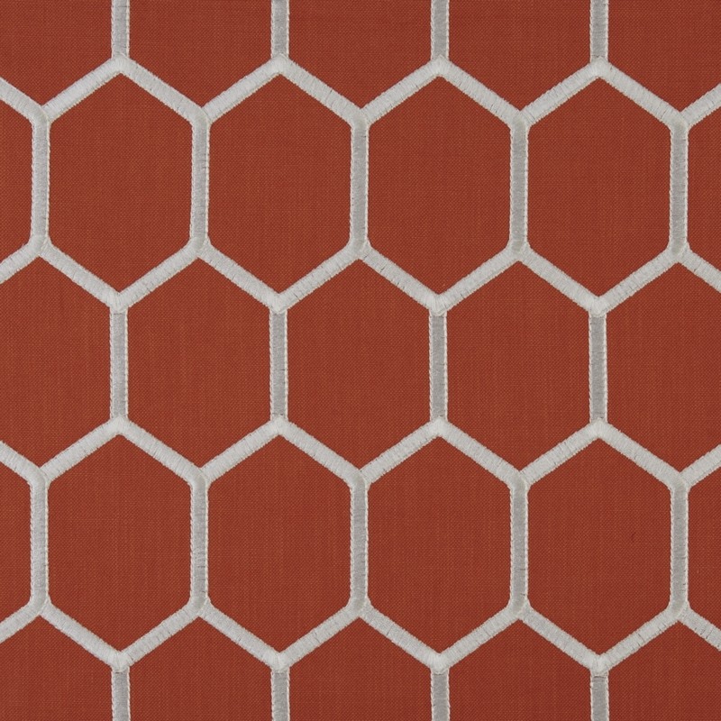 Treillage Tangerine Fabric by Prestigious Textiles