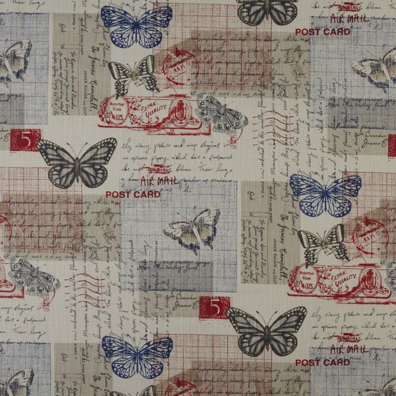 Air Mail Coral Fabric by Prestigious Textiles