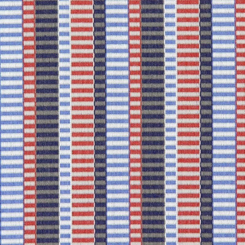 Heights Navy Red Fabric by Prestigious Textiles