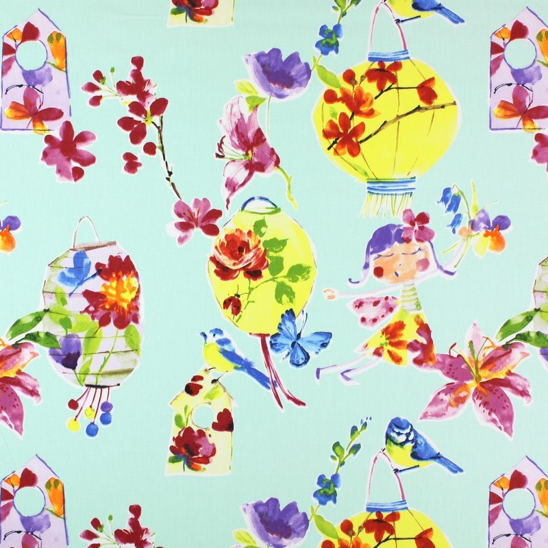 Lily Lantern Paradise Fabric by Prestigious Textiles