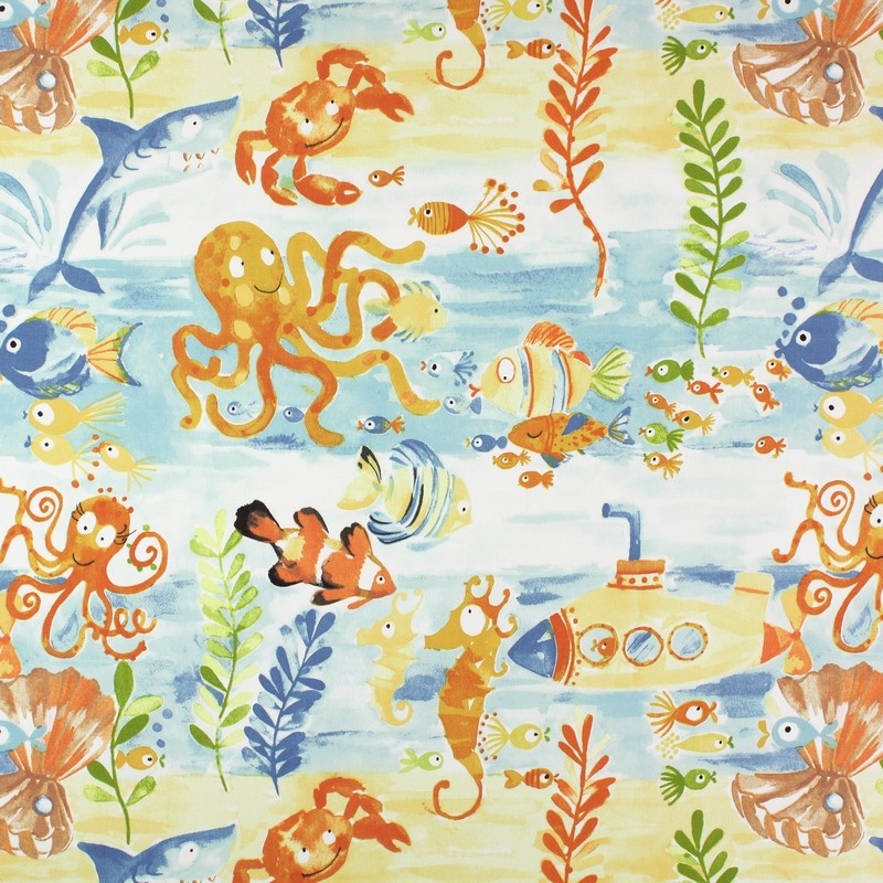 Under The Sea Denim Fabric by Prestigious Textiles