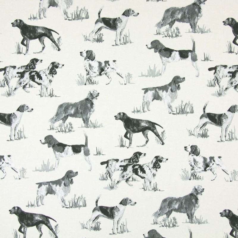 Hounds Charcoal Fabric by Prestigious Textiles
