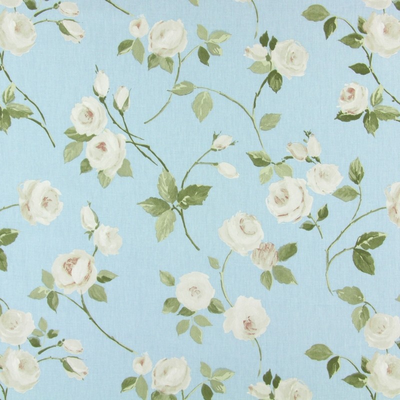 Rose Garden Powder Blue Fabric by Prestigious Textiles