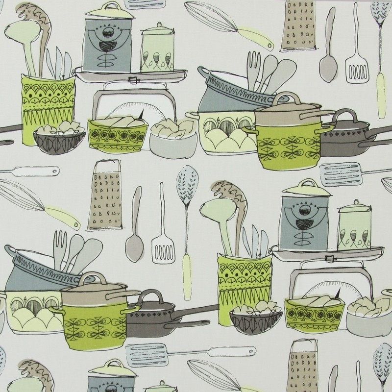 Pots And Pans Courgette Fabric by Prestigious Textiles