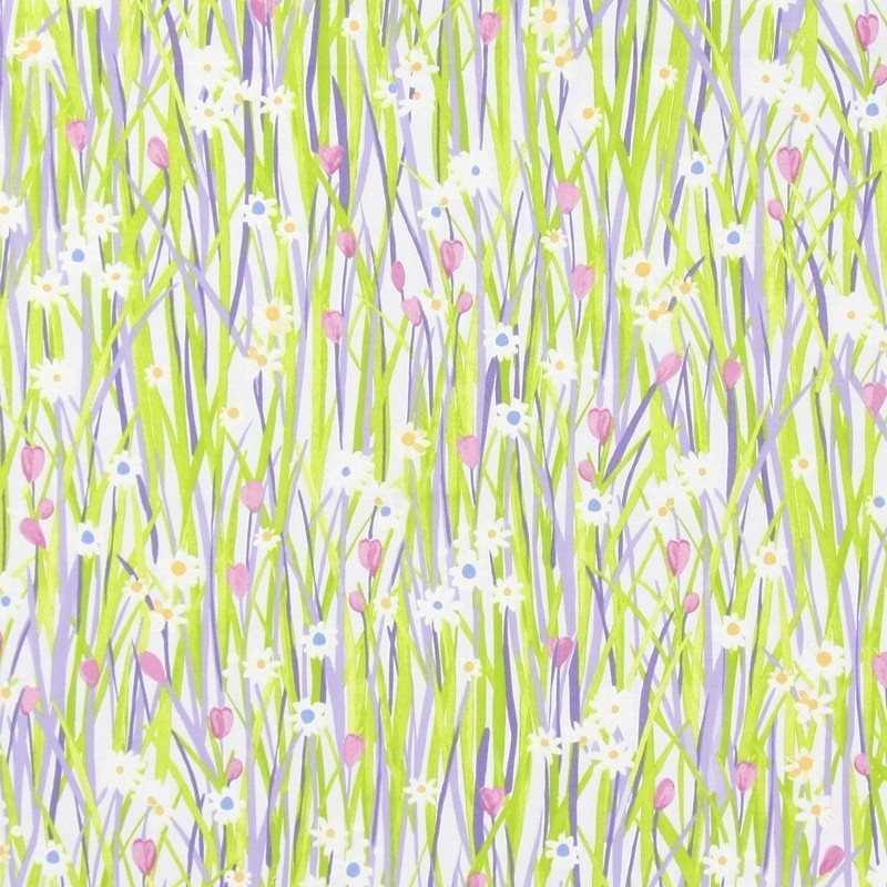 Spring Daisy Lavender Fabric by Prestigious Textiles