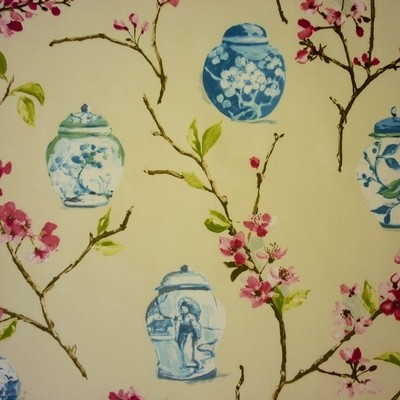 Ginger Jars Rose Fabric by Prestigious Textiles