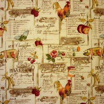 Cook Book Cinnamon Fabric by Prestigious Textiles