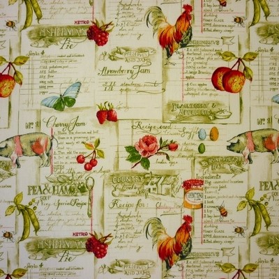 Cook Book Harvest Fabric by Prestigious Textiles