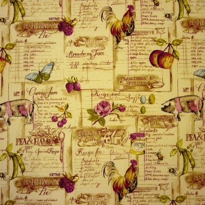 Cook Book Mulberry Fabric by Prestigious Textiles