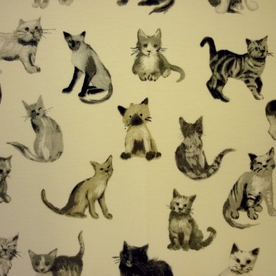 Cool Cats Charcoal Fabric by Prestigious Textiles