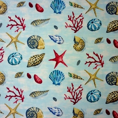 Seashells Cobalt Fabric by Prestigious Textiles
