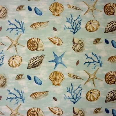 Seashells Duck Egg Fabric by Prestigious Textiles