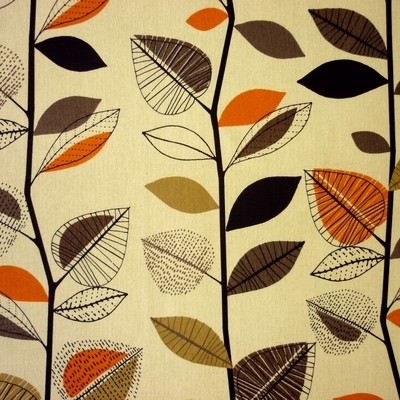 Autumn Leaves Amber Fabric by Prestigious Textiles