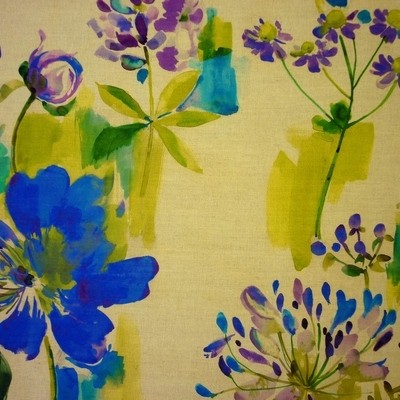 Painted Garden Sapphire Fabric by Prestigious Textiles