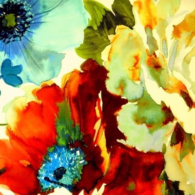 Gardenia Poppy Fabric by Prestigious Textiles