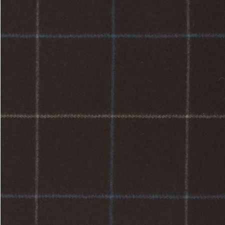 Tailored Check Choc / Turquoise Fabric by Clarke & Clarke