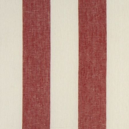 Causeway Stripe Red Fabric by Clarke & Clarke