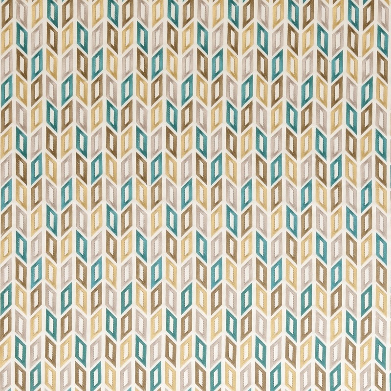 Tambour Teal Fabric by Clarke & Clarke