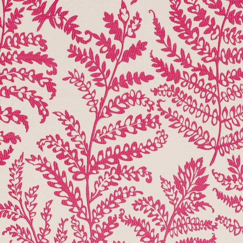 Wild Fern Raspberry Fabric by Clarke & Clarke
