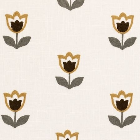 Tulipa Ochre Fabric by Clarke & Clarke