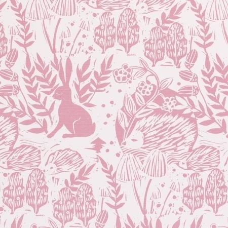 Hedgerow Pink Fabric by Clarke & Clarke