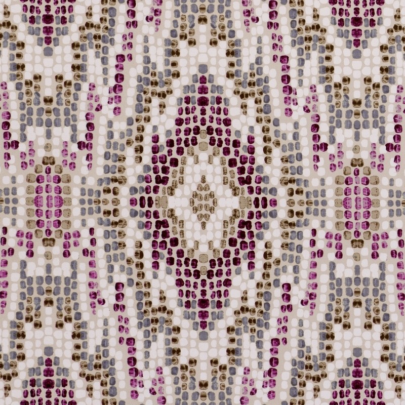 Mosaic Damson Fabric by Clarke & Clarke