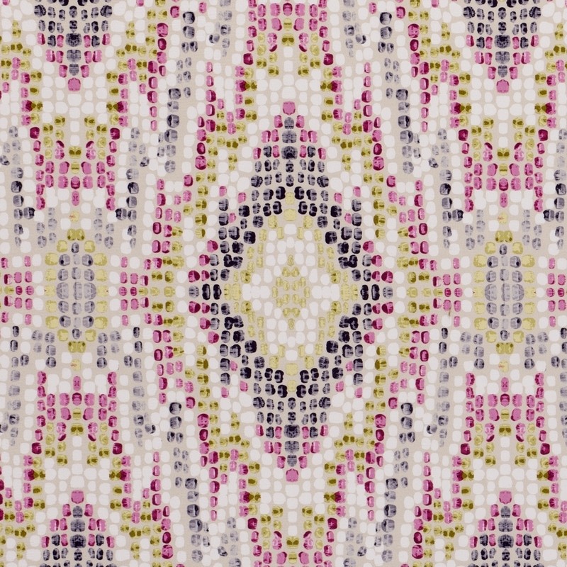 Mosaic Raspberry Fabric by Clarke & Clarke
