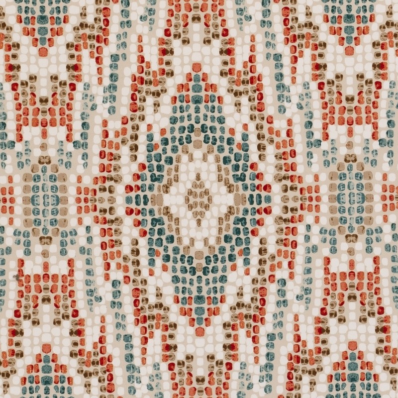 Mosaic Teal Fabric by Clarke & Clarke