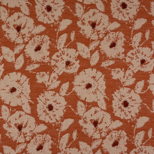 Elena Burnt Orange Fabric by Fryetts