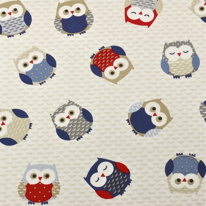 Owls Blue Fabric by Fryetts