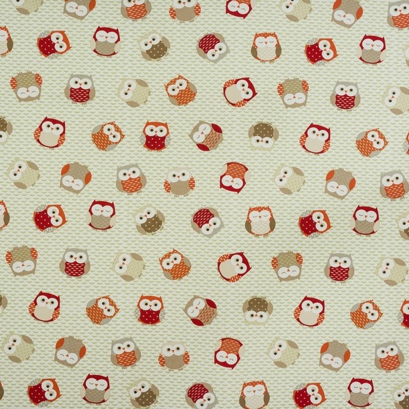 Owls Orange Fabric by Fryetts