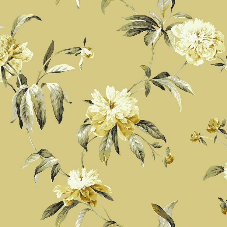 Peony Gold Fabric by Porter & Stone