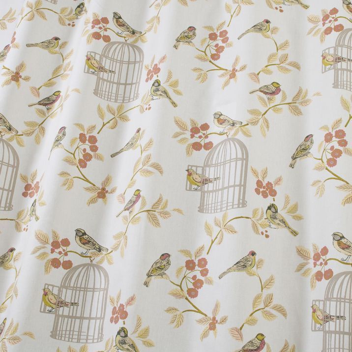 Songbirds Terracotta Fabric by iLiv