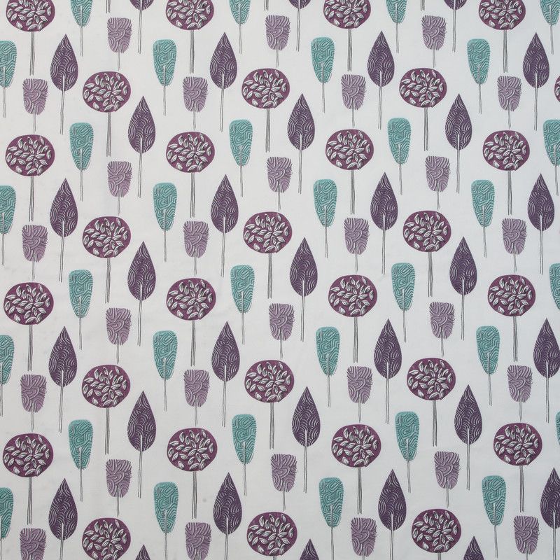Scandi Trees Violet Fabric by iLiv