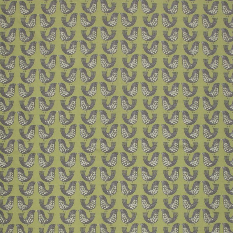 Scandi Birds Kiwi Fabric by iLiv