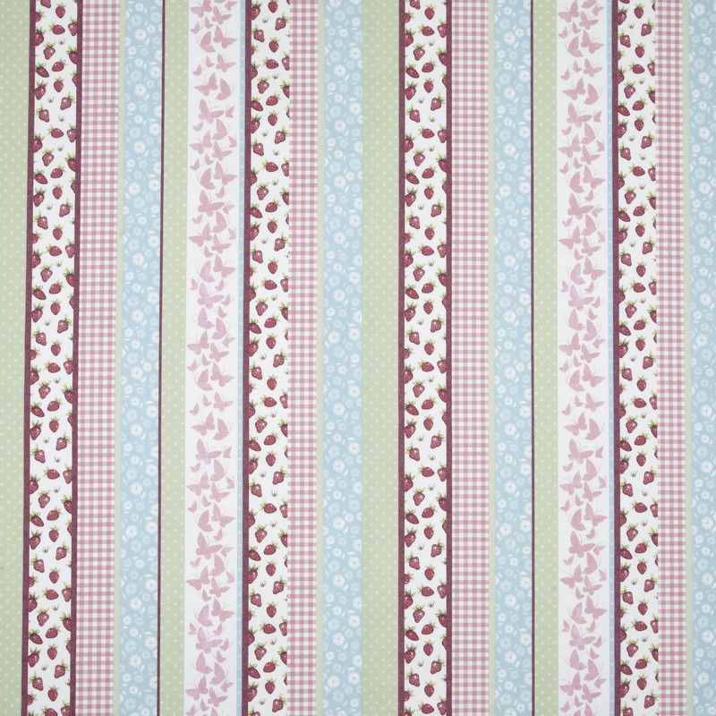 Sherbet Stripe Pink Fabric by iLiv