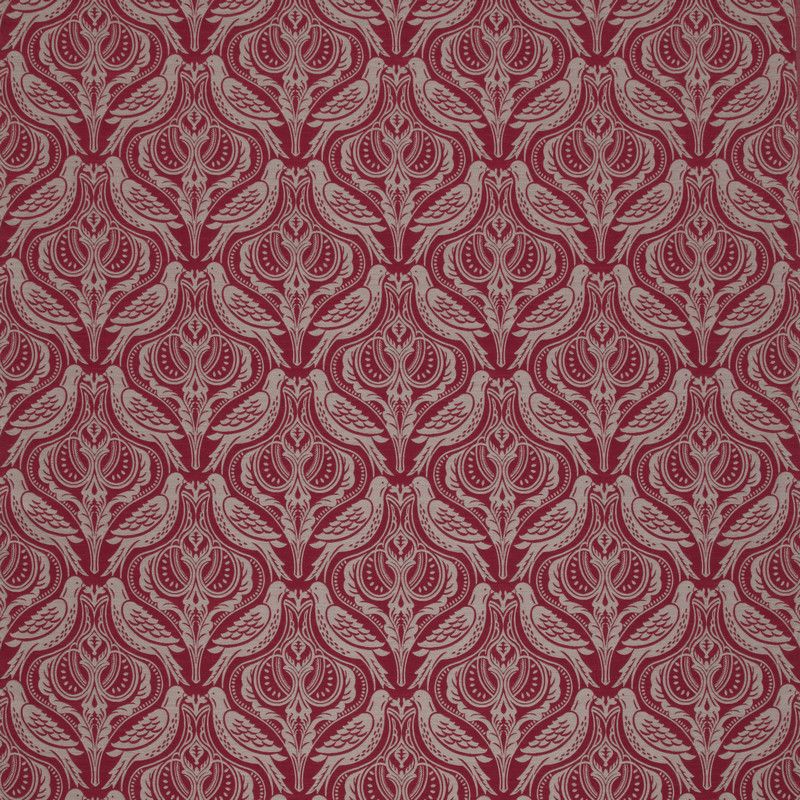 Song Thrush Ruby Fabric by iLiv