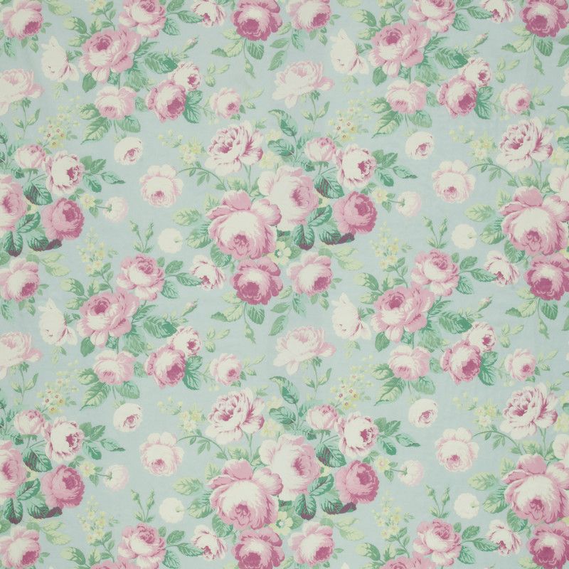 Summer Rose Aqua Fabric by iLiv
