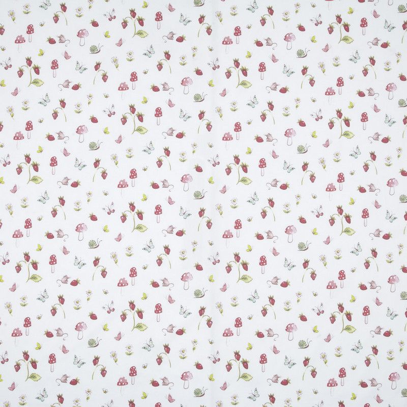 Toadstools Pink Fabric by iLiv