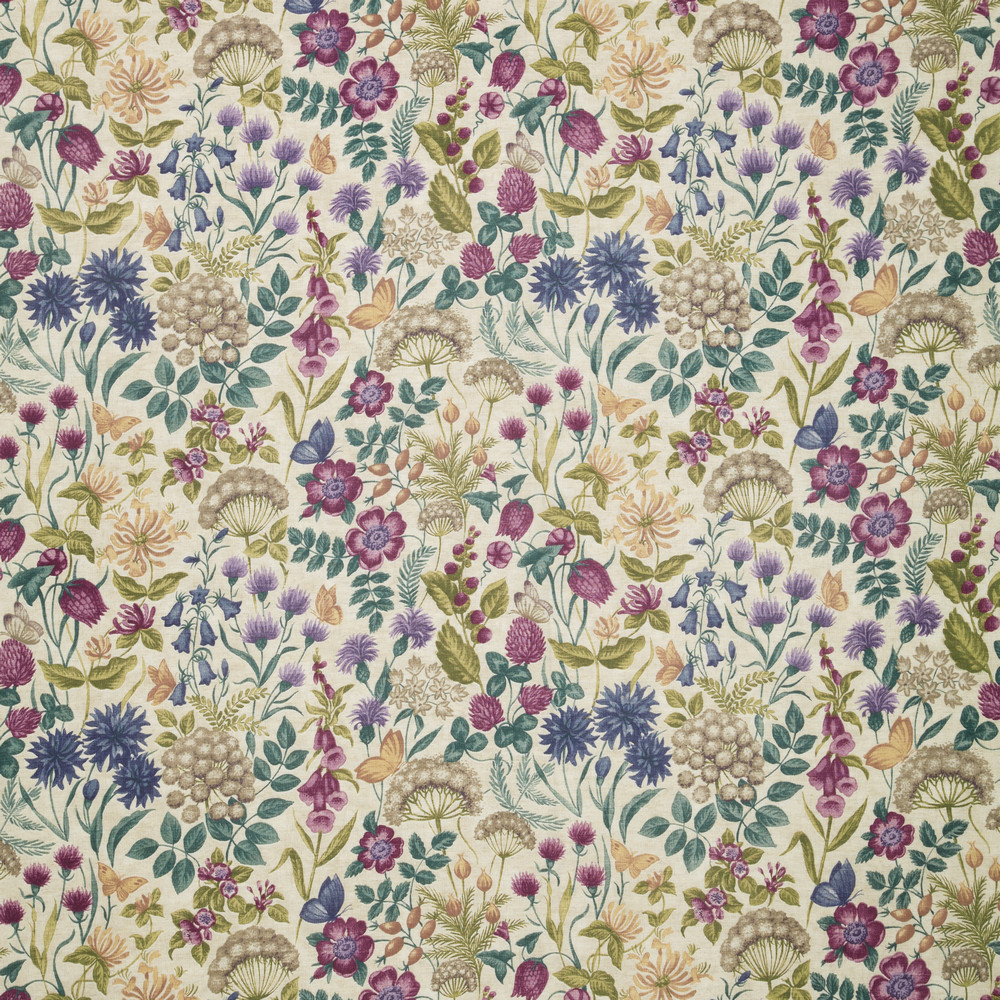 Field Flowers Elderberry Fabric by iLiv