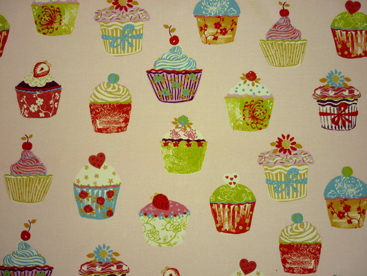 Cupcakes Strawberry Fabric by Prestigious Textiles