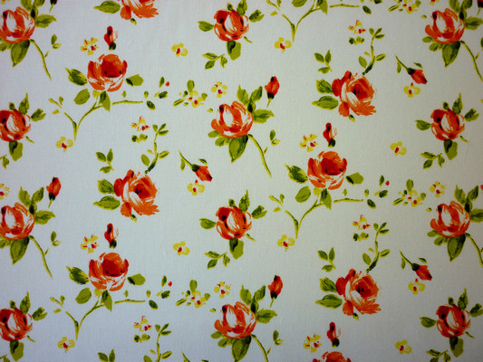 Rosebud Orange Fabric by Prestigious Textiles