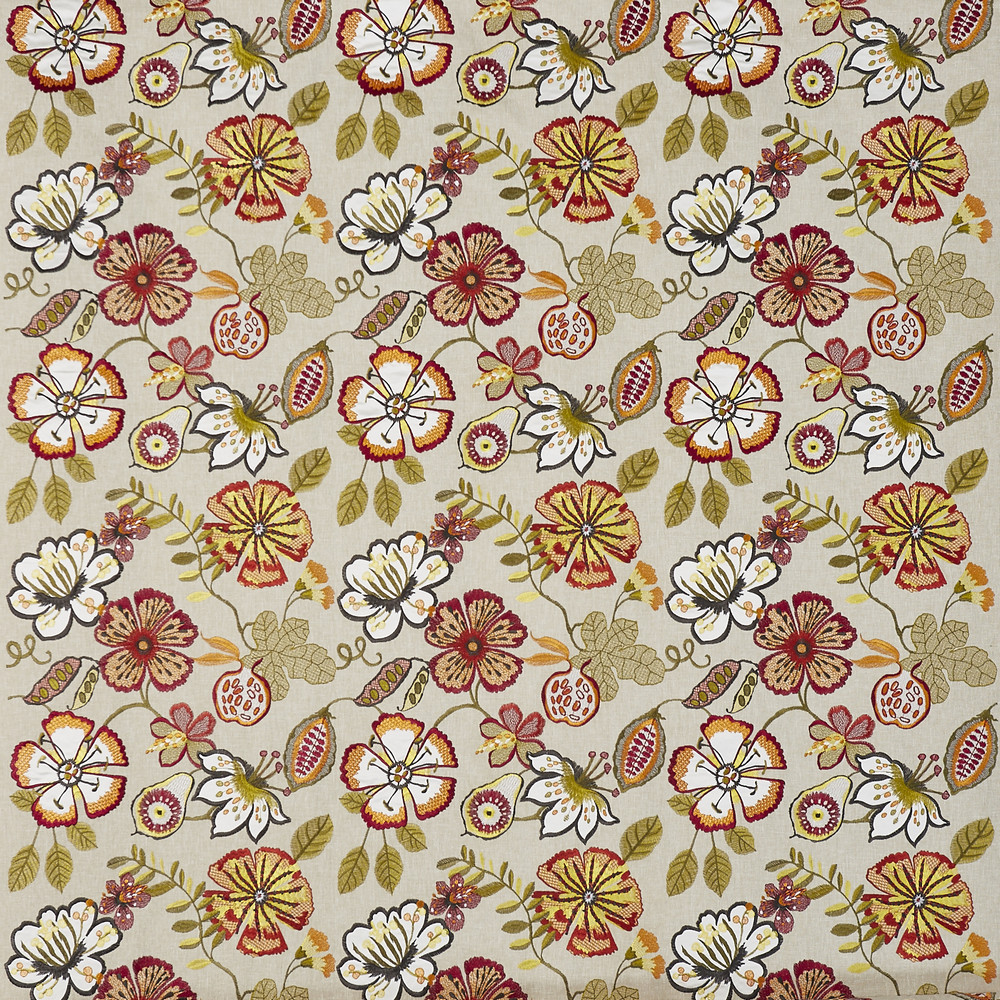 Passion Flower Cayenne Fabric by Prestigious Textiles