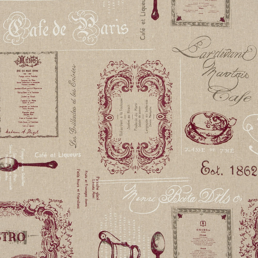Bistro Bordeaux Fabric by Clarke & Clarke