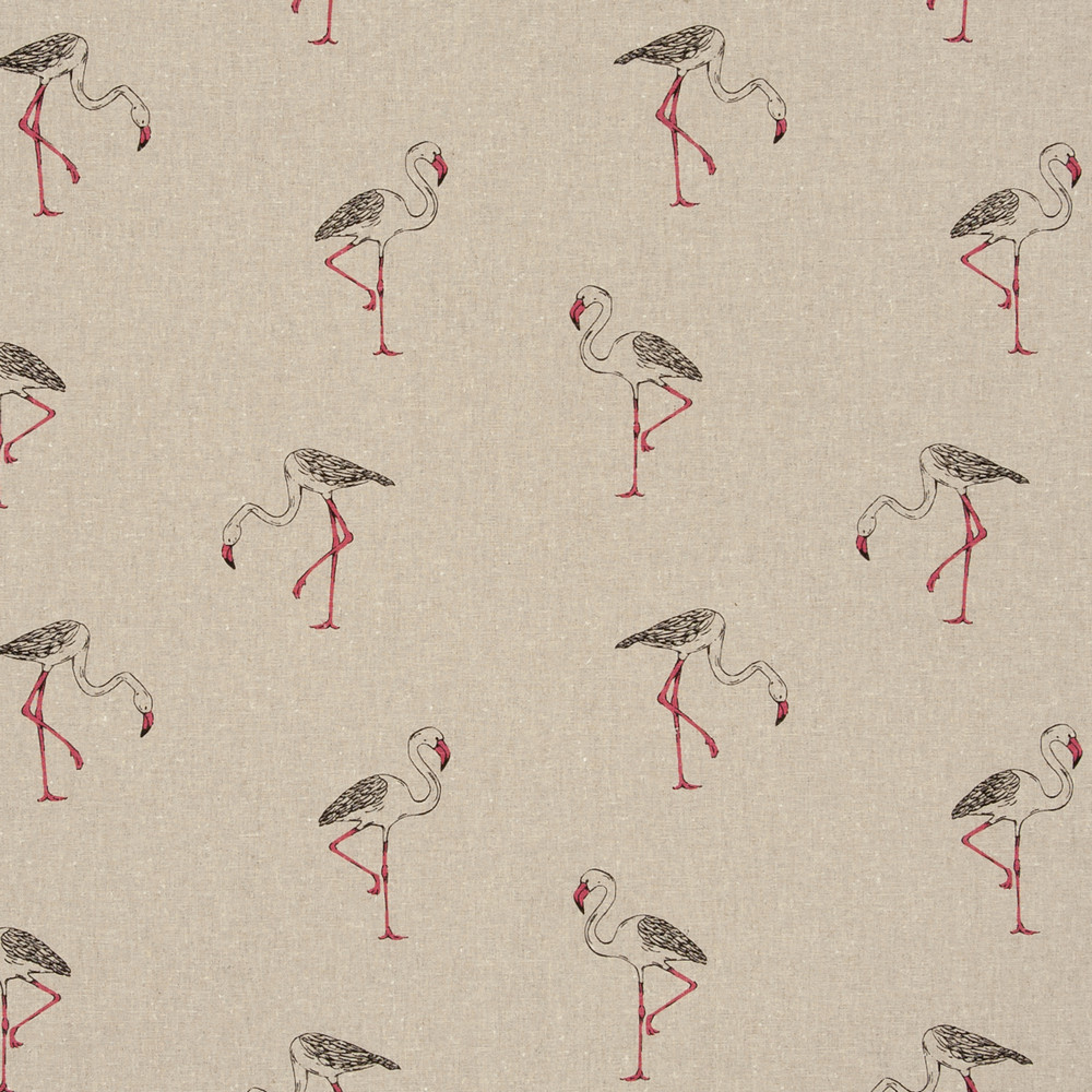 Flamingo Linen Fabric by Clarke & Clarke